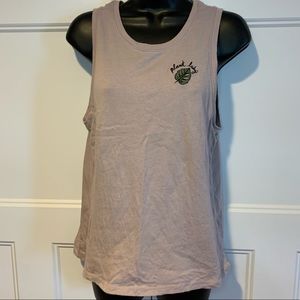 NWOT FIFTH SUN plant lady graphic gray mauve top